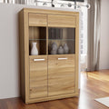 Vitrine mit 2 Turen und Glasfront aus Holzwerkstoff in Mauvella-Eiche, 93 ¡Á 145,9 ¡Á 41 cm