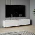 TV-Lowboard fur Fernseher bis 80 Zoll, hangend oder stehend, Weiss matt, 179,6 ¡Á 35,4 ¡Á 34,8 cm
