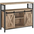 Sideboard mit 2 Schiebeturen und verstellbaren Ablagen, 33 ¡Á 100 ¡Á 80 cm