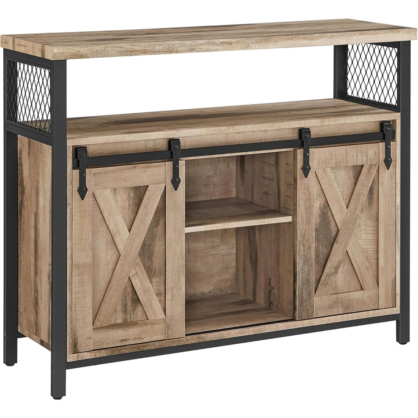 Sideboard mit 2 Schiebeturen und verstellbaren Ablagen, 33 ¡Á 100 ¡Á 80 cm