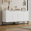 Sideboard mit 4 Turen, Metallgriffen und hohen Metallbeinen, 160 ¡Á 40 ¡Á 80 cm
