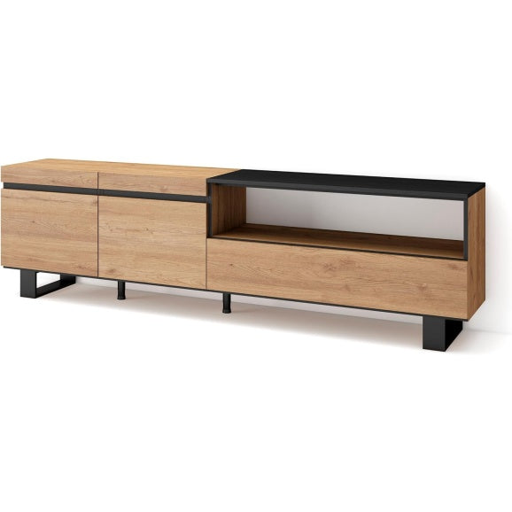 TV-Lowboard im Industrial-Stil fur Fernseher bis 80 Zoll, 200 ¡Á 57 ¡Á 35 cm
